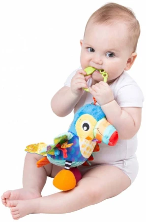 PLAYGRO PLYŠ Pták baby tukan Tamika závesný pískací pre bábätko