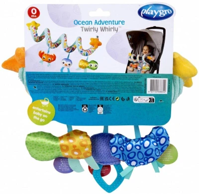 PLAYGRO Špirála baby textilná so zvieratkami na kočík pre bábätko