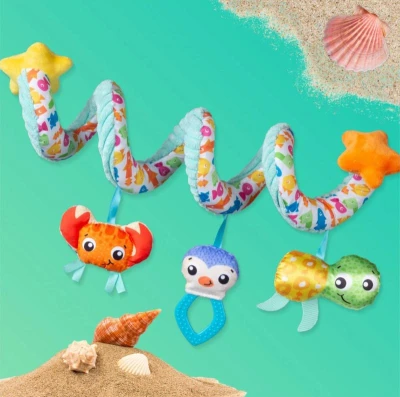 PLAYGRO Špirála baby textilná so zvieratkami na kočík pre bábätko