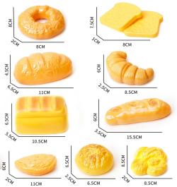 PLEJO Pekařství makety potravin čerstvé pečivo v sáčku set 10ks plast