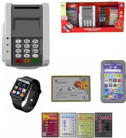 PLEJO Platební terminál set s mobilem a hodinkami na baterie Světlo Zvuk PLEJO Platební terminál set s mobilem a hodinkami na baterie Světlo Zvuk