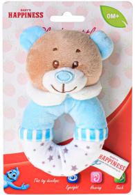 PLYŠ Baby chrastítko medvídek 13cm 2 barvy (plyšová hračka)
