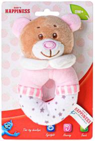 PLYŠ Baby chrastítko medvídek 13cm 2 barvy (plyšová hračka)