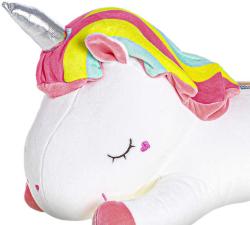 PLYŠ Baby jednorožec bílý 40cm ležící duhový (plyšová hračka)