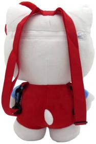 PLYŠ Batůžek 3D postavička kočička Hello Kitty červeno-modrý 25x35cm