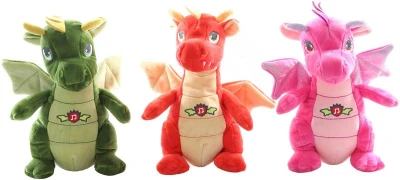 PLYŠ Drak 20cm na baterie Zvuk 6 druhů (plyšová hračka)