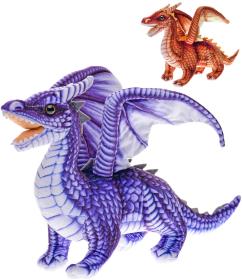 PLYŠ Drak 42cm stojící s potiskem 2 barvy (plyšová hračka) PLYŠ Drak 42cm stojící s potiskem 2 barvy (plyšová hračka)