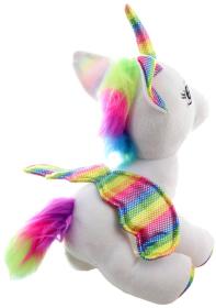 PLYŠ Jednorožec 20cm duhový okřídlený koník s růžkem (plyšová hračka)