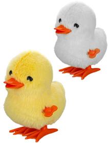 PLYŠ Kačenka (kuřátko) natahovací na klíček skákající 2 barvy