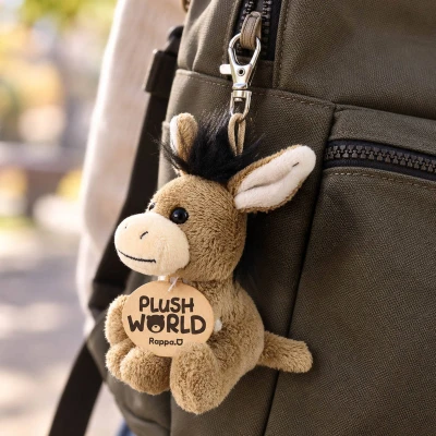 PLYŠ Klíčenka osel 9cm přívěšek na klíče Eco-Friendly Plush World