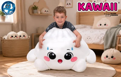 PLYŠ Knedlíček Maxi Kawaii Bao 60cm bílý 4 druhy PLYŠOVÉ HRAČKY