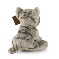 PLYŠ Kočka plyšová šedá sedící 14 cm ECO-FRIENDLY
