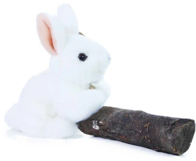 PLYŠ Králík bílý ležící 16cm (plyšová hračka)
