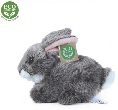 PLYŠ Králík tmavě šedý ležící 17cm Eco-Friendly (plyšová hračka)