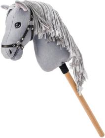PLYŠ Kůň na tyči 73cm Hobby Horse Apollo šedý provázková hříva