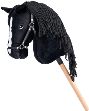 PLYŠ Kůň na tyči 73cm Hobby Horse Cortez černý provázková hříva