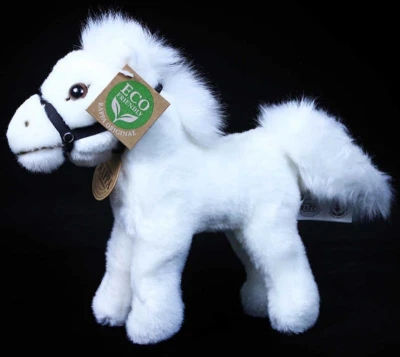 PLYŠ Kůň s ohlávkou bílý 20cm Eco-Friendly (plyšová hračka)