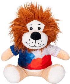 PLYŠ Lev v tričku 25cm sediaci maskot (plyšová hračka)