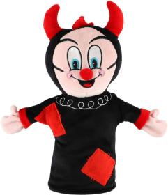 PLYŠ Maňásek na ruku baby čertík 30cm (plyšová hračka)