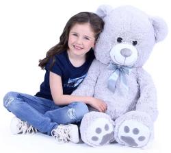 PLYŠ Medvěd Bady 100cm velký šedý (plyšová hračka)