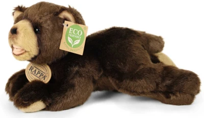 PLYŠ Medvěd tmavě hnědý 24cm ležící Eco-Friendly (plyšová hračka)