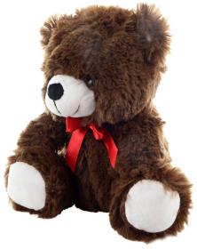 PLYŠ Medvěd tmavý 25cm s mašličkou (plyšová hračka)