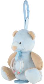 PLYŠ Medvídek baby natahovací zvířátko usínáček s chrastítkem pro miminko