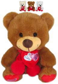 PLYŠ Medvídek se šálou Love 18cm 3 barvy (plyšová hračka) PLYŠ Medvídek se šálou Love 18cm 3 barvy (plyšová hračka)