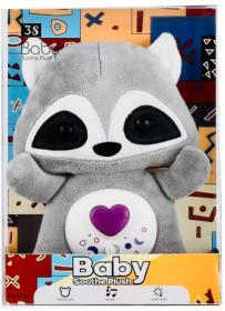 PLYŠ Mýval zvířátko na usínání usínáček na baterie Světlo Zvuk