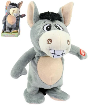 PLYŠ Oslík 22cm opakuje slova chodí na baterie Zvuk