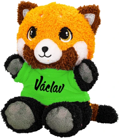 PLYŠ Panda červená v tričku se jménem 17cm 6 druhů (plyšová hračka)