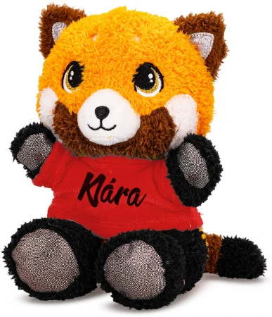 PLYŠ Panda červená v tričku se jménem 17cm 6 druhů (plyšová hračka)