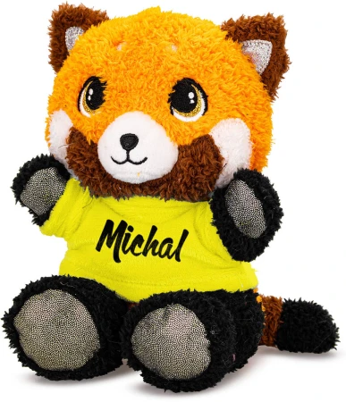 PLYŠ Panda červená v tričku se jménem 17cm 6 druhů (plyšová hračka)