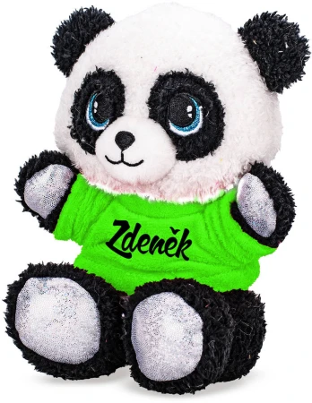 PLYŠ Panda v tričku se jménem 17cm 7 druhů (plyšová hračka)