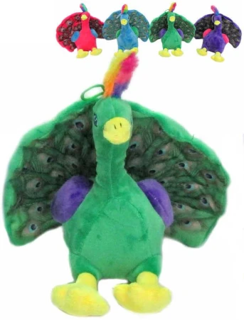 PLYŠ Páv 18cm 4 barvy (plyšová hračka)