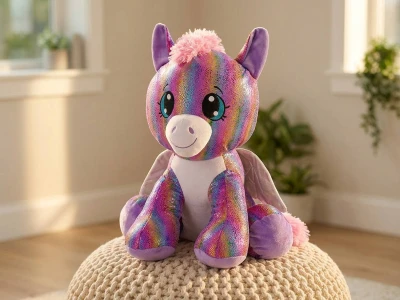PLYŠ Pegas Star Sparkle 70cm duhový sedící (plyšová hračka)