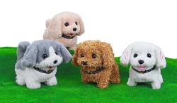 PLYŠ Pejsek 18cm chodí a štěká na baterie Zvuk 4 druhy