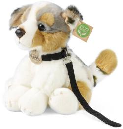 PLYŠ Pes australský ovčák 28cm sedící s vodítkem Eco-Friendly (plyšová hračka)