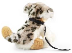 PLYŠ Pes australský ovčák 28cm sedící s vodítkem Eco-Friendly (plyšová hračka)