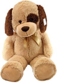 PLYŠ Pes béžový sedící 90cm s flíčkem (plyšová hračka) PLYŠ Pes béžový sedící 90cm s flíčkem (plyšová hračka)