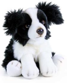 PLYŠ Pes Border Kolie sedící 28cm exkluzivní kolekce (plyšová hračka)