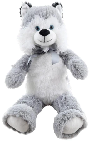 PLYŠ Pes Husky 55cm s mašlí (plyšová hračka)