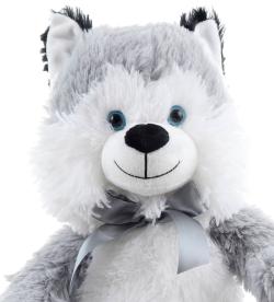 PLYŠ Pes Husky 55cm s mašlí (plyšová hračka)