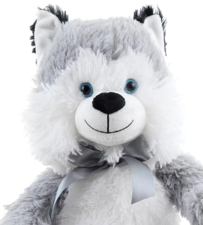 PLYŠ Pes Husky 55cm s mašlí (plyšová hračka)