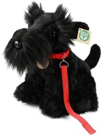 PLYŠ Pes Knírač 30cm set s vodítkem sedící Eco-Friendly (plyšová hračka)