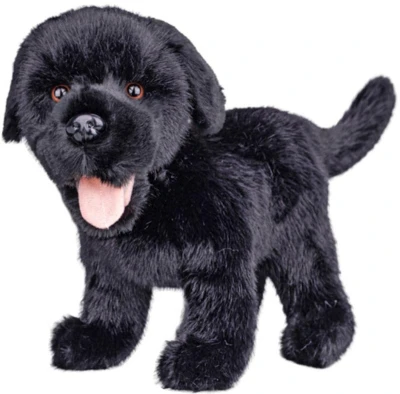 PLYŠ Pes labrador 23cm černý stojící (plyšová hračka)