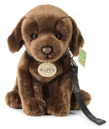 PLYŠ Pes labrador 25cm hnědý s vodítkem Eco-Friendly (plyšová hračka)