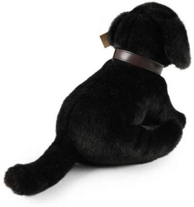 PLYŠ Pes labrador černý 25cm s vodítkem Eco-Friendly (plyšová hračka)