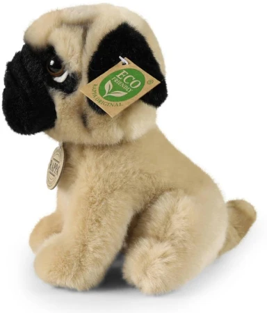 PLYŠ Pes Mops 18cm sedící Eco-Friendly (plyšová hračka)