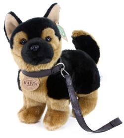 PLYŠ Pes německý ovčák 25cm stojící s vodítkem Eco-Friendly (plyšová hračka)